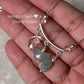 Lunar Garden- Aquamarine Butterfly, Tumble & Clear Quartz Moon Charms 925 Sterling Silver Necklace