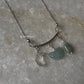 Lunar Garden- Aquamarine Butterfly, Tumble & Clear Quartz Moon Charms 925 Sterling Silver Necklace