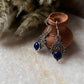 Lapis Boho Crown 925 Sterling Silver Earrings