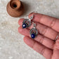 Lapis Boho Crown 925 Sterling Silver Earrings
