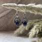 Lapis Boho Crown 925 Sterling Silver Earrings