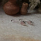 Bohemian style rose quartz hook earrings handmade  