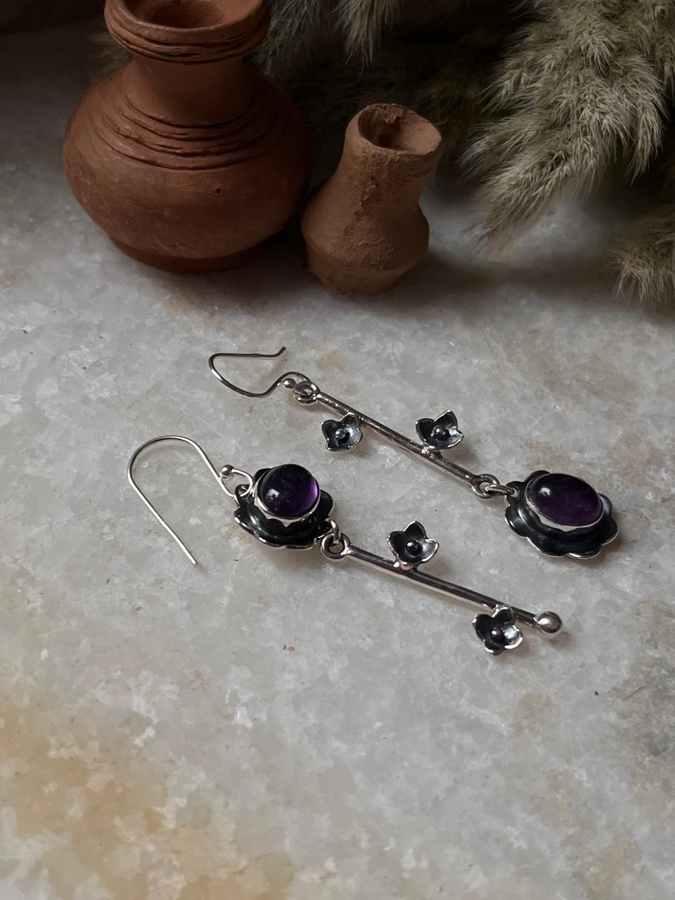 Amethyst Forest Enchantments Mix Match 925 Sterling Silver Earrings
