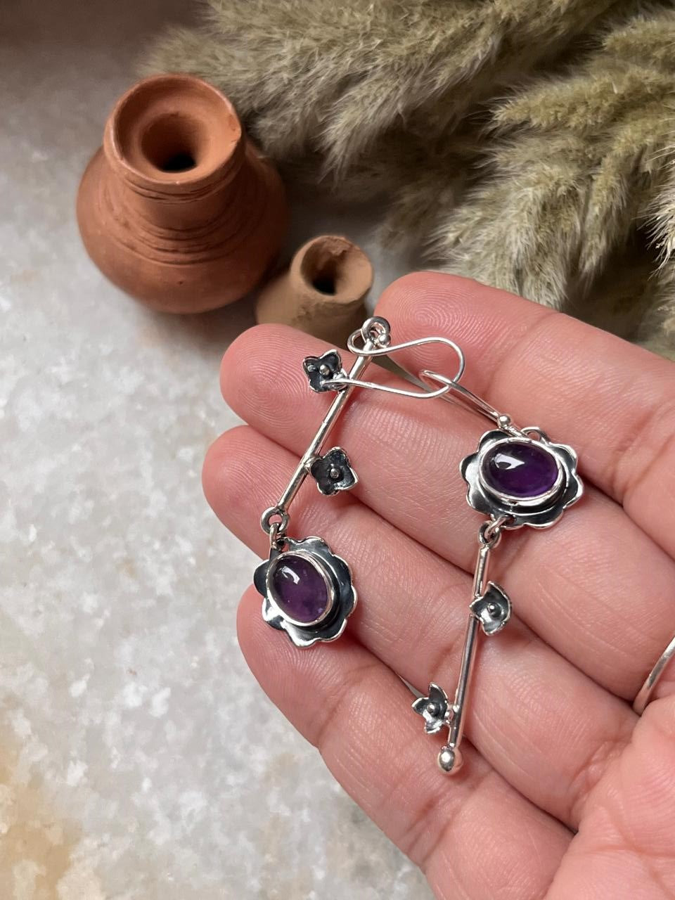Amethyst Forest Enchantments Mix Match 925 Sterling Silver Earrings