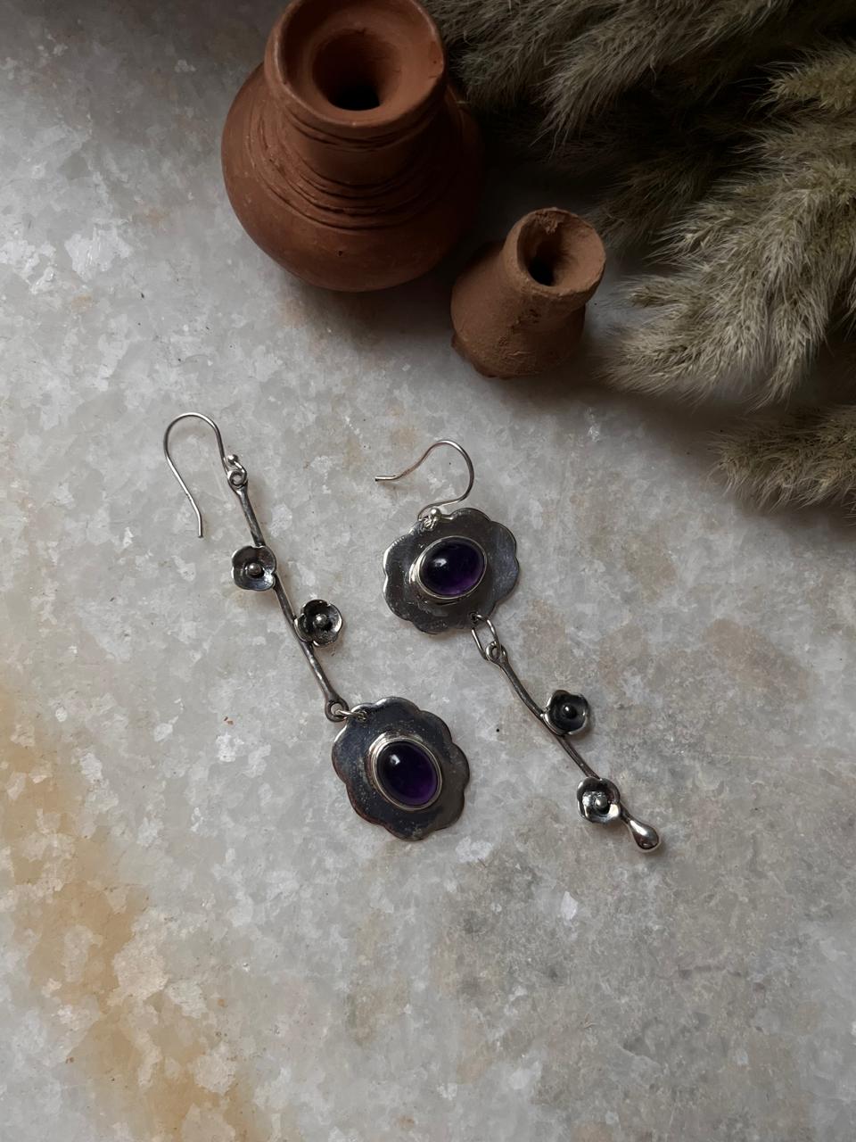 Amethyst Forest Enchantments Mix Match 925 Sterling Silver Earrings