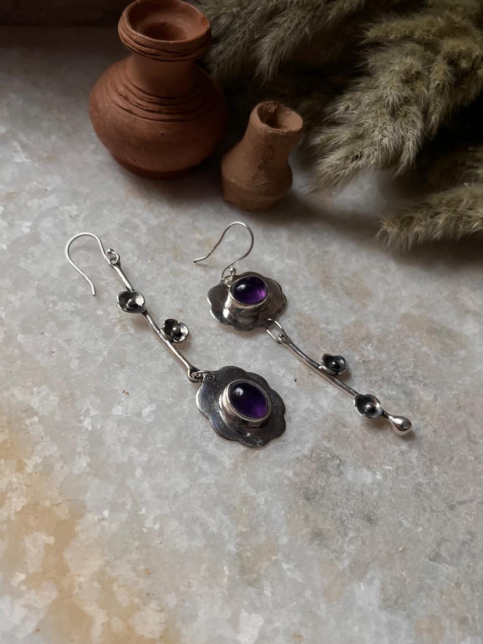 Amethyst Forest Enchantments Mix Match 925 Sterling Silver Earrings
