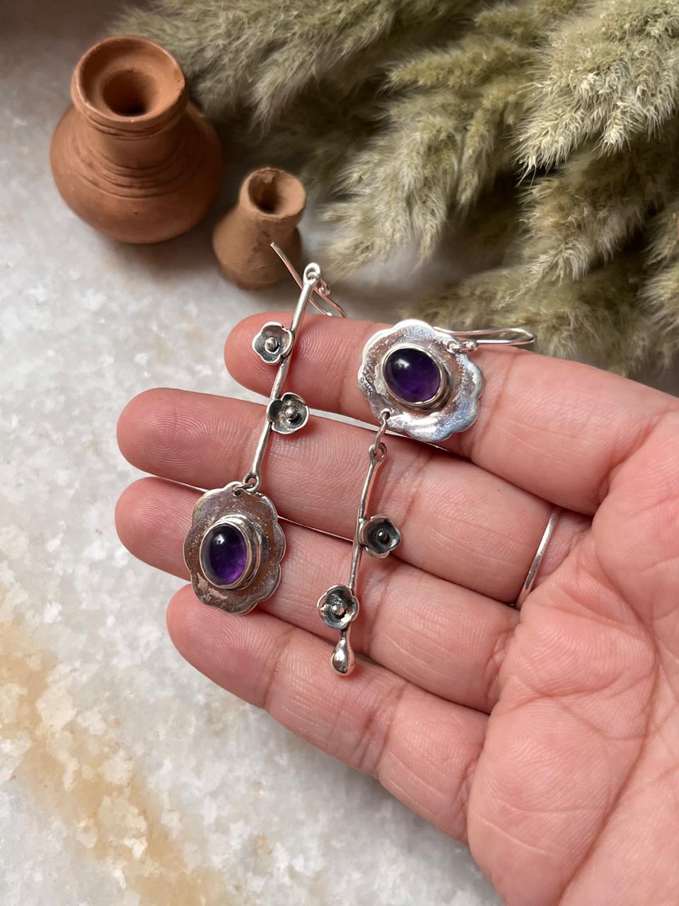 Amethyst Forest Enchantments Mix Match 925 Sterling Silver Earrings