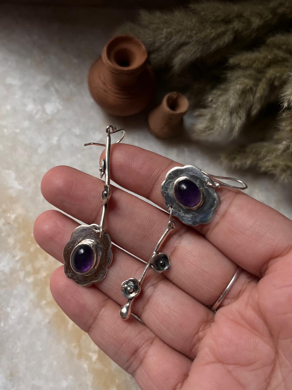 Amethyst Forest Enchantments Mix Match 925 Sterling Silver Earrings
