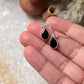 Black Onyx Tiny Pear Hook 925 Sterling Silver Earrings
