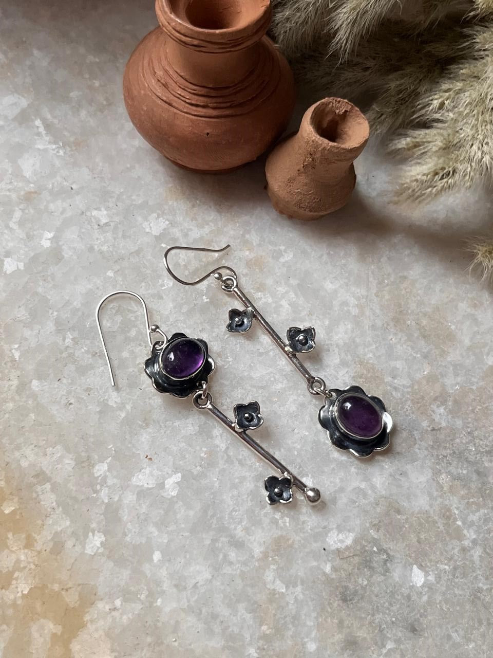 Amethyst Forest Enchantments Mix Match 925 Sterling Silver Earrings