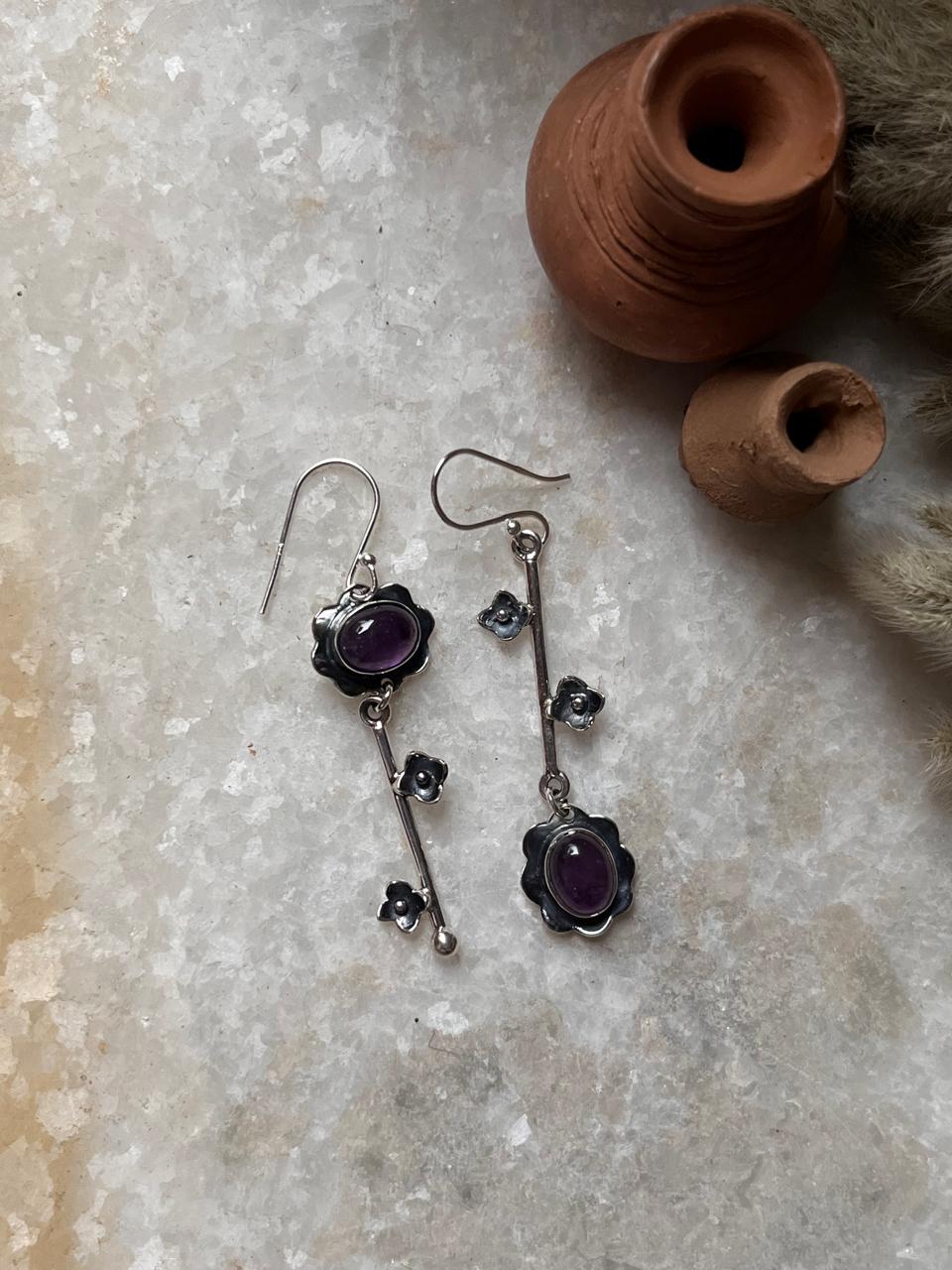 Amethyst Forest Enchantments Mix Match 925 Sterling Silver Earrings