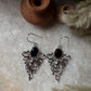 Handcrafted sterling silver earrings with black onyx vintage design  