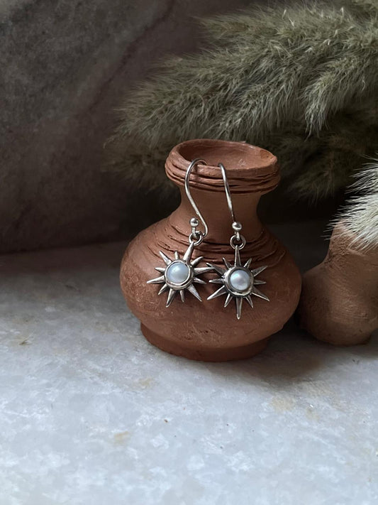 Sunshine Pearl 925 Sterling Silver Earrings