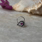 Tribal Rawa Pink Cz Stone Wired Back 925 Sterling Silver Nose pin