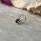 Tribal rawa green CZ stone wired back 925 sterling silver nose pin  
