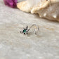 Tribal rawa green CZ stone wired back 925 sterling silver nose pin  