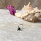 Ethnic tribal rawa green CZ nose stud in sterling silver  