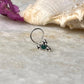 Tribal Rawa Green Cz Stone Wired Back 925 Sterling Silver Nose pin