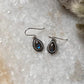 Handcrafted labradorite pear dangle earrings in sterling silver  