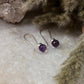Handcrafted 925 Sterling Silver amethyst round cut dangle earrings