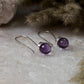 925 sterling silver amethyst round cut hook earrings 