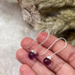 925 Sterling silver amethyst round hook earrings