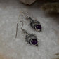 Amethyst Boho Rawa Hook 925 Sterling Silver Earrings