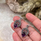 Amethyst Boho Rawa Hook 925 Sterling Silver Earrings