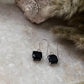 Black Onyx Vintage Cushion Cut 925 Sterling Silver Earrings