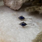Natural lapis lazuli silver lock boho style earrings