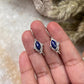 Lapis boho silver lock 925 sterling silver earrings  