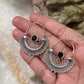 Chandbali Black Onyx 925 Sterling Silver Earrings