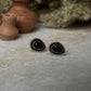Black Onyx Boho Pear Studs 925 Sterling Silver Earrings