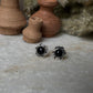 Black Onyx Small Flower Studs 925 Sterling Silver Earrings
