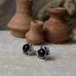Black Onyx Small Flower Studs 925 Sterling Silver Earrings