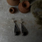 Tribal Drop Black Onyx 925 Sterling Silver Earrings