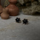 Black Onyx Flower Studs 925 Sterling Silver Earrings