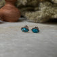 Evil Eye Copper Turquoise Studs 925 Sterling Silver Earrings