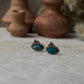 Evil Eye Copper Turquoise Studs 925 Sterling Silver Earrings