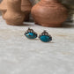 Evil Eye Copper Turquoise Studs 925 Sterling Silver Earrings