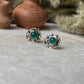 Rawa Motif Green Onyx 925 Sterling Silver Earrings