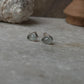 Aquamarine Pear Cab studs 925 Sterling Silver Earrings