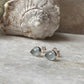 Aquamarine Pear Cab studs 925 Sterling Silver Earrings