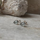 Aquamarine Pear Cab studs 925 Sterling Silver Earrings