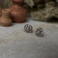 Rose Quartz Round Flower 925 Sterling Silver Earrings