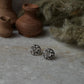 Rose Quartz Round Flower 925 Sterling Silver Earrings