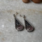 Handcrafted rose quartz statement earrings in sterling silver 