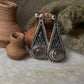 Rose quartz Banjaran statement 925 sterling silver earrings  