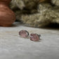 Rose Quartz Raw Uncut Studs 925 Sterling Silver Earrings