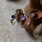 Amethyst Cz Half Hoops 925 Sterling Silver Earrings